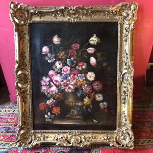 Grand Bouquet De Fleurs, XVIIIème Siècle
