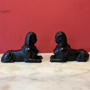Paire de sphinges, XIXème siècle