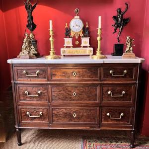Mottled Mahogany Chest Of Drawers, Louis XVI Period