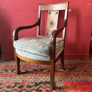 Fauteuil en acajou, époque Restauration