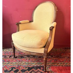 Estampillée Jullienne, bergère époque Louis XVI