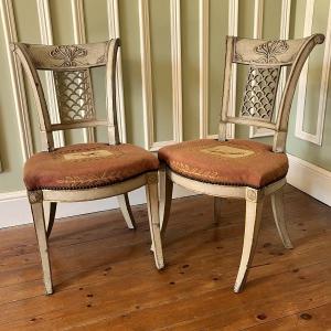 A Rare Pair Of Etruscan-style Chairs, Directoire Period
