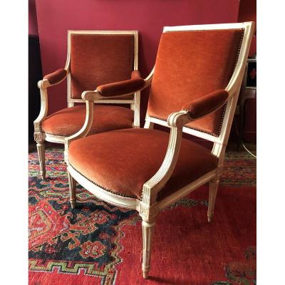 J.b. Boulard, Louis XVI Period Pair Of Armchairs