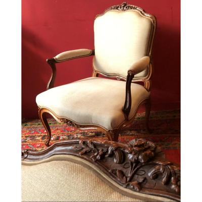 E. Saint-Georges, Large Paire De Fauteuils, époque Louis XV