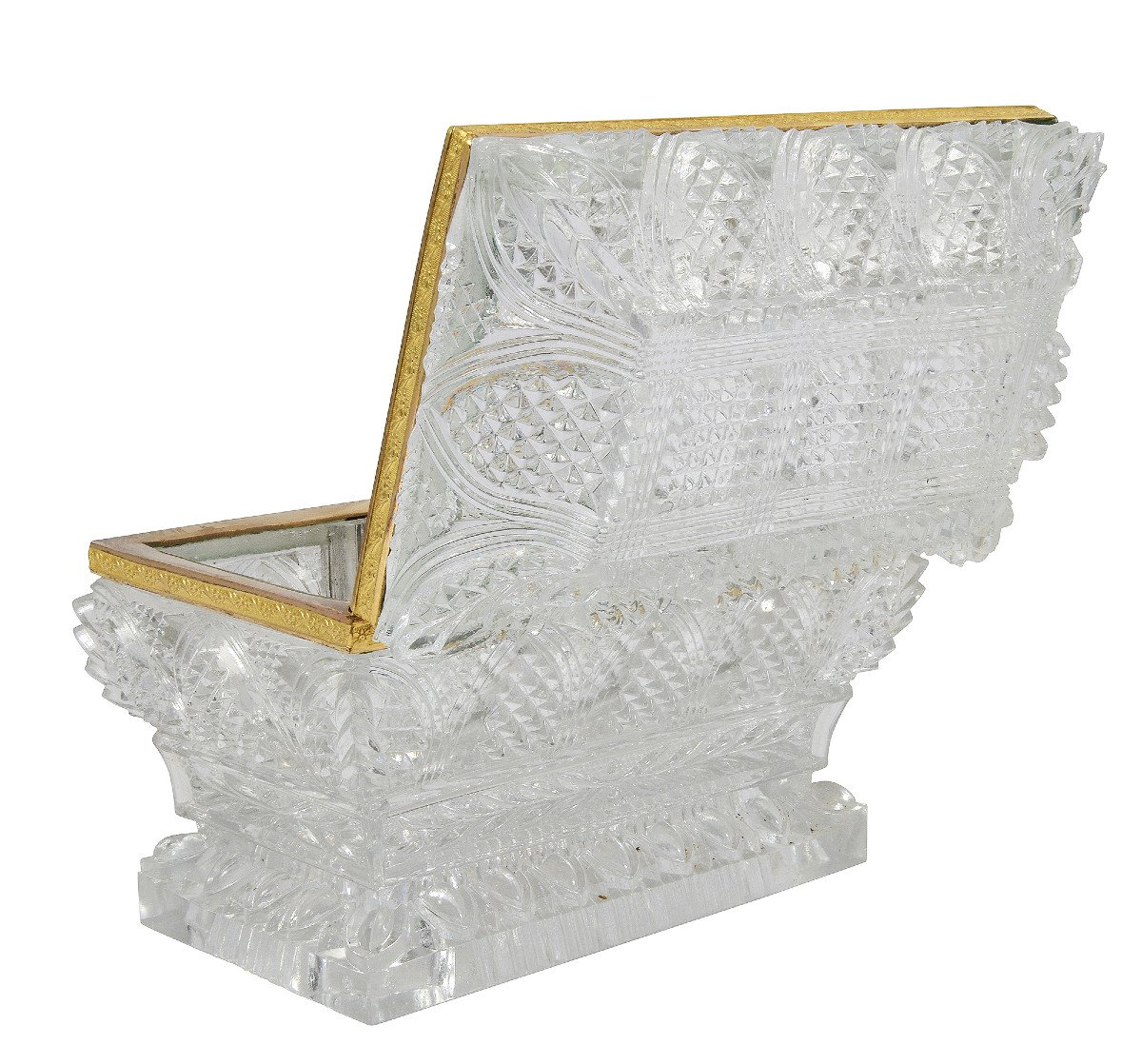 Crystal Jewelry Box Style 19th Century XIXe -photo-3