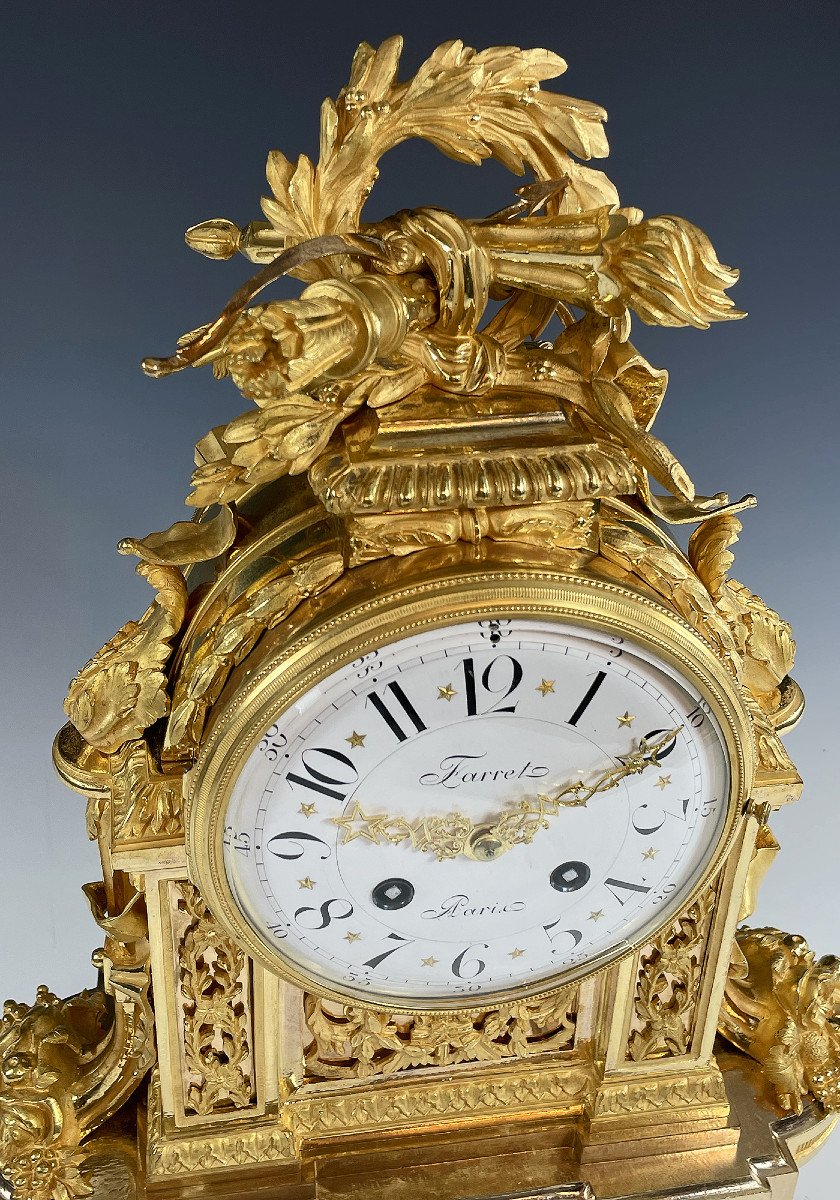 Clock Gilded Bronze Napoléon III Farret