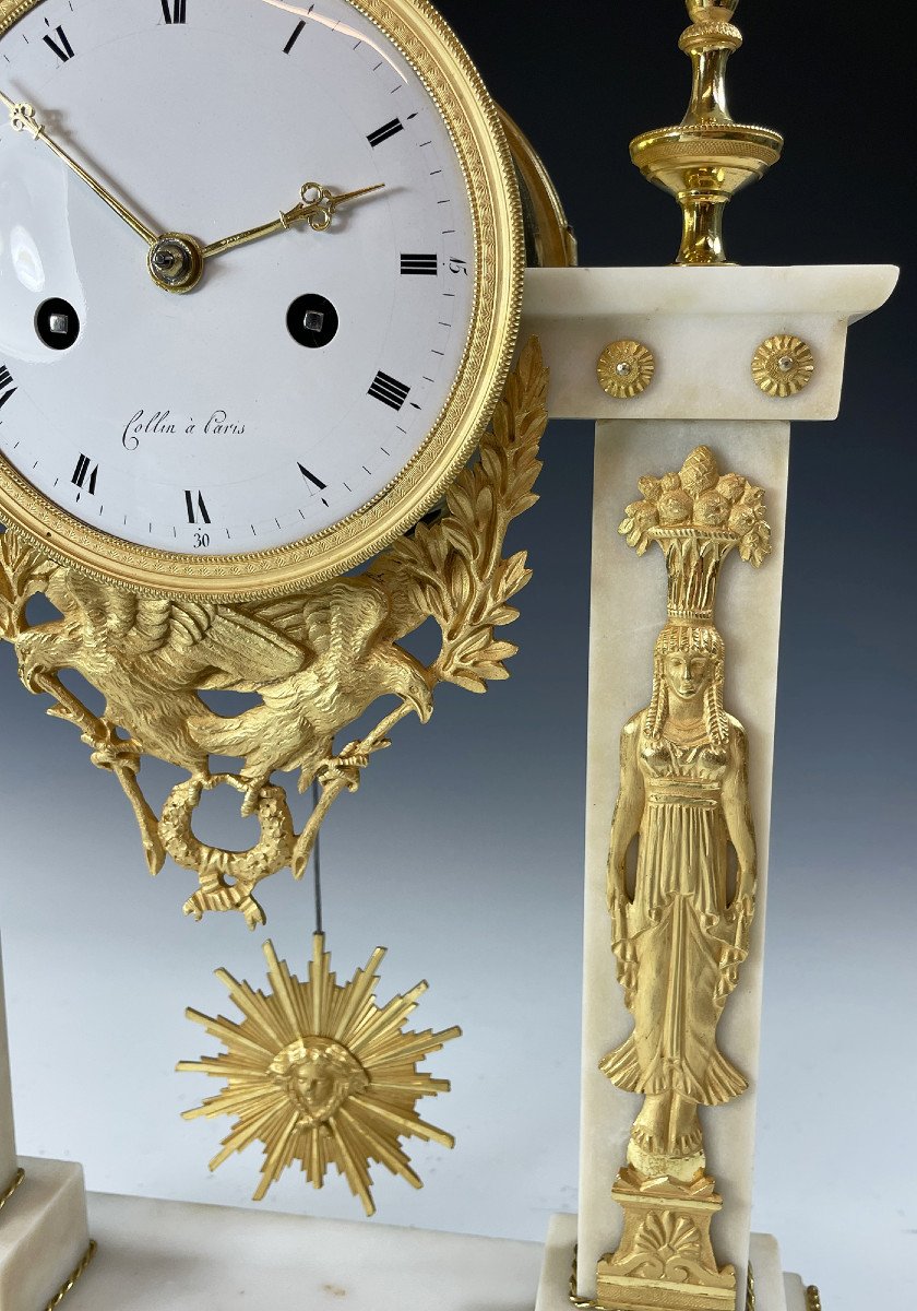 Pendule Portique d'époque Empire Collin Paris-photo-2