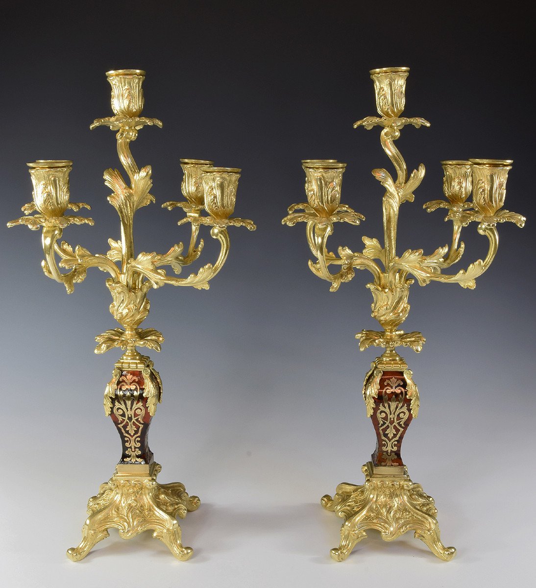 Chandeliers Louis XV Bronze Doré Et Ecaille De Tortue Napoléon III-photo-2