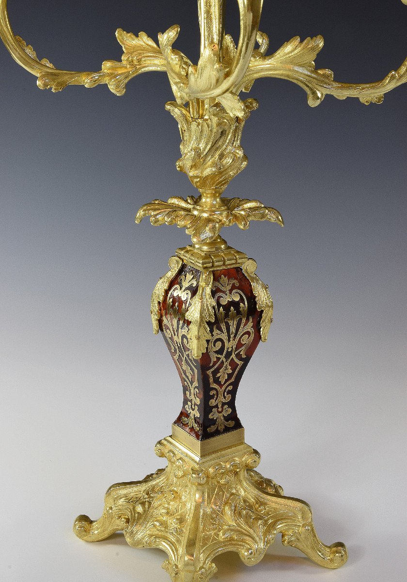 Chandeliers Louis XV Bronze Doré Et Ecaille De Tortue Napoléon III-photo-1