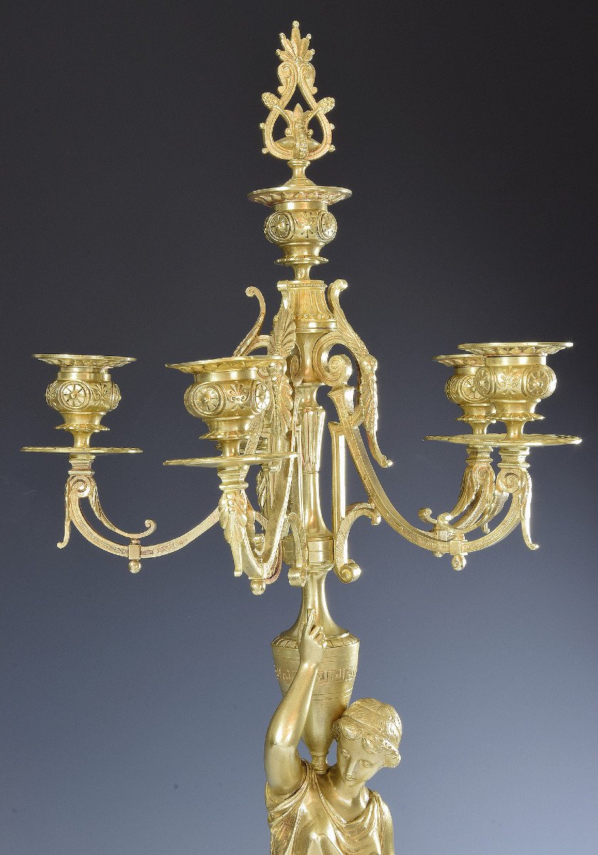 Grand Chandelier à La Vestale 72cm XIXème-photo-3