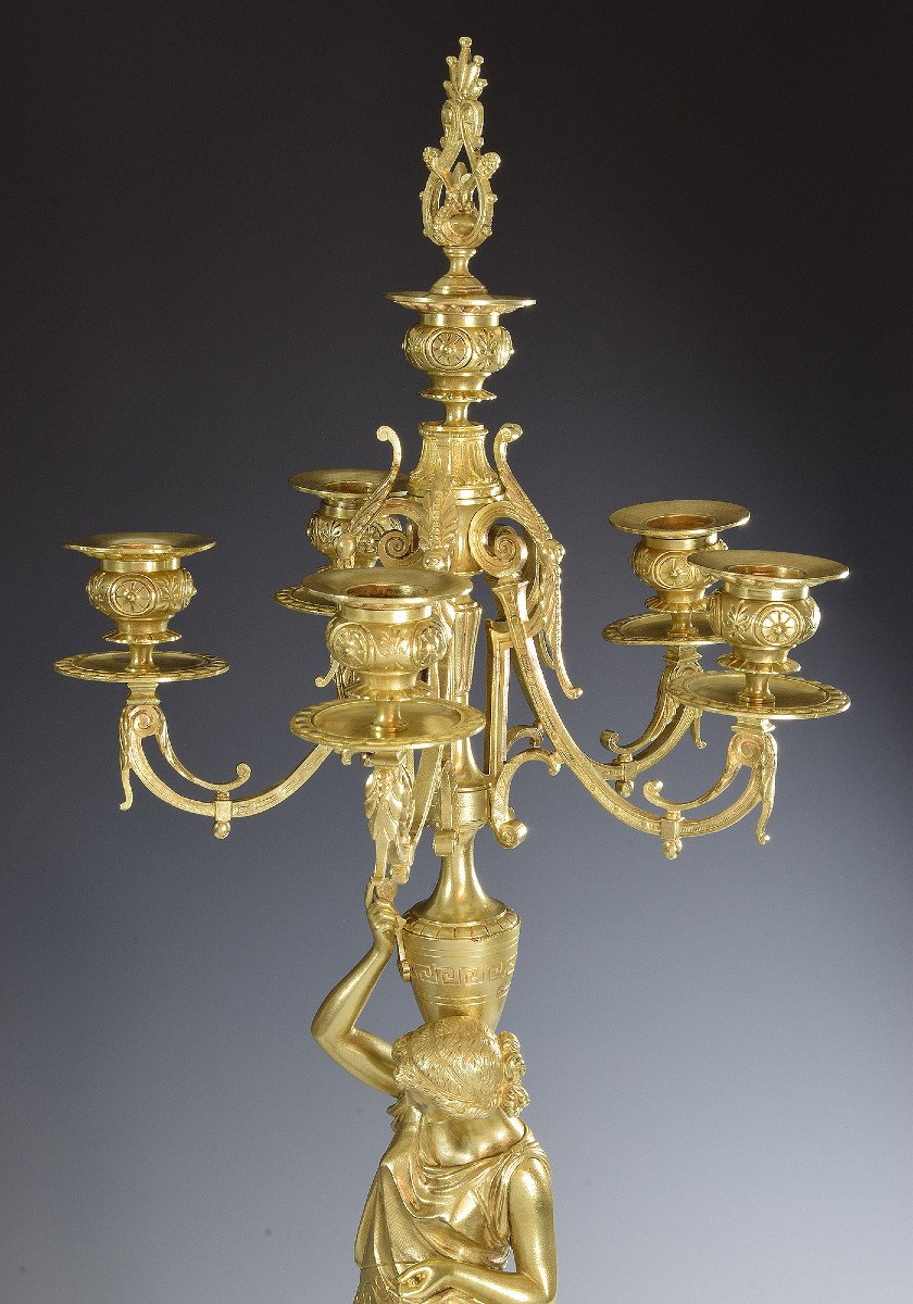 Grand Chandelier à La Vestale 72cm XIXème-photo-4