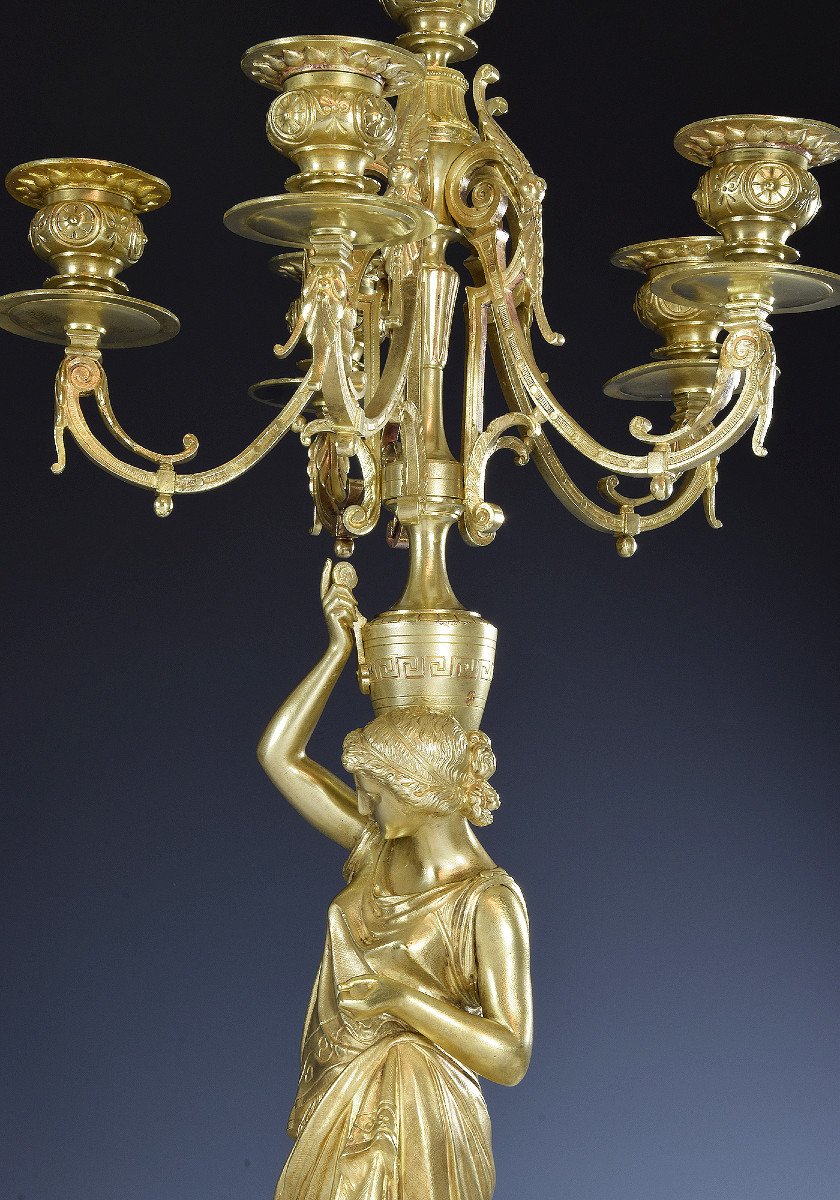 Grand Chandelier à La Vestale 72cm XIXème-photo-1