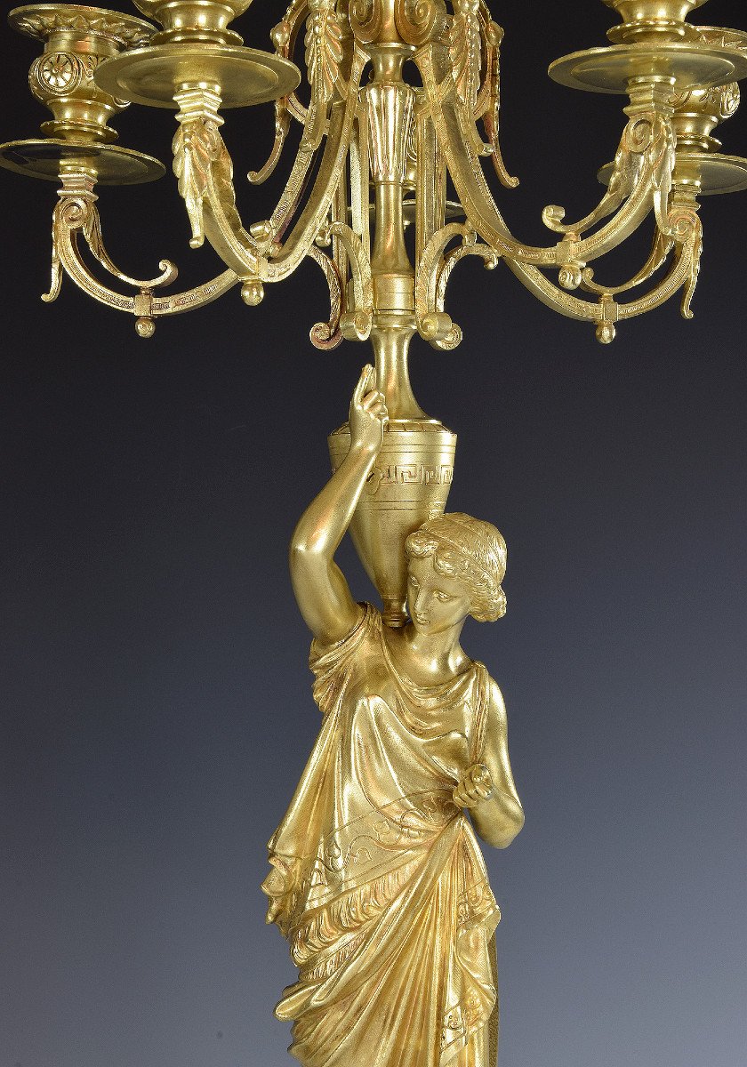 Grand Chandelier à La Vestale 72cm XIXème-photo-2