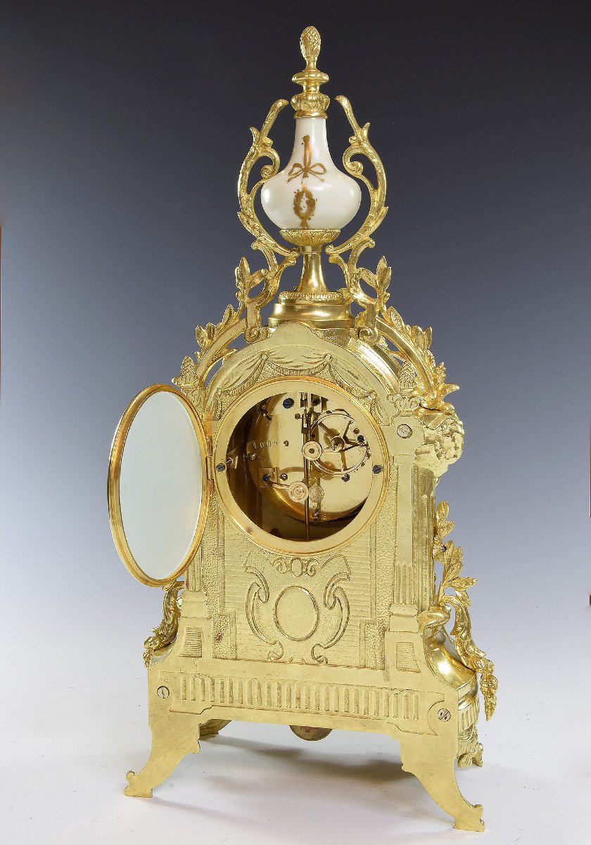 Clock Napoléon III In Bronze And Limoges Porcelain-photo-1