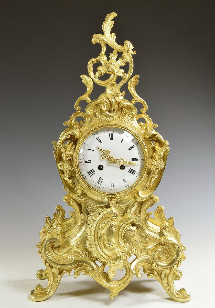 Grande Pendule Cartel Style Louis XV Vincent 1860-photo-3