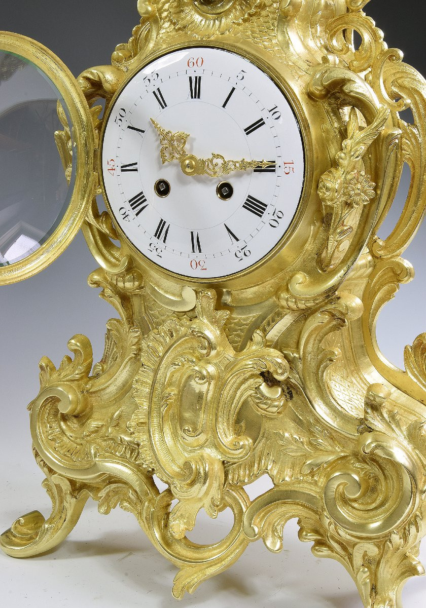 Grande Pendule Cartel Style Louis XV Vincent 1860-photo-1