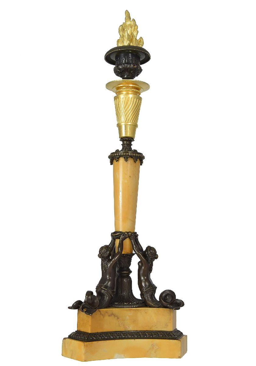 Candle Tripod With Sirens Restauration 1820-photo-2