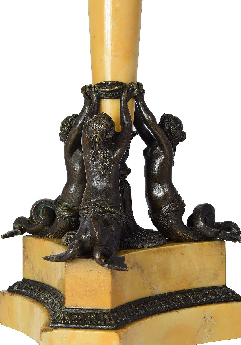 Candle Tripod With Sirens Restauration 1820-photo-3