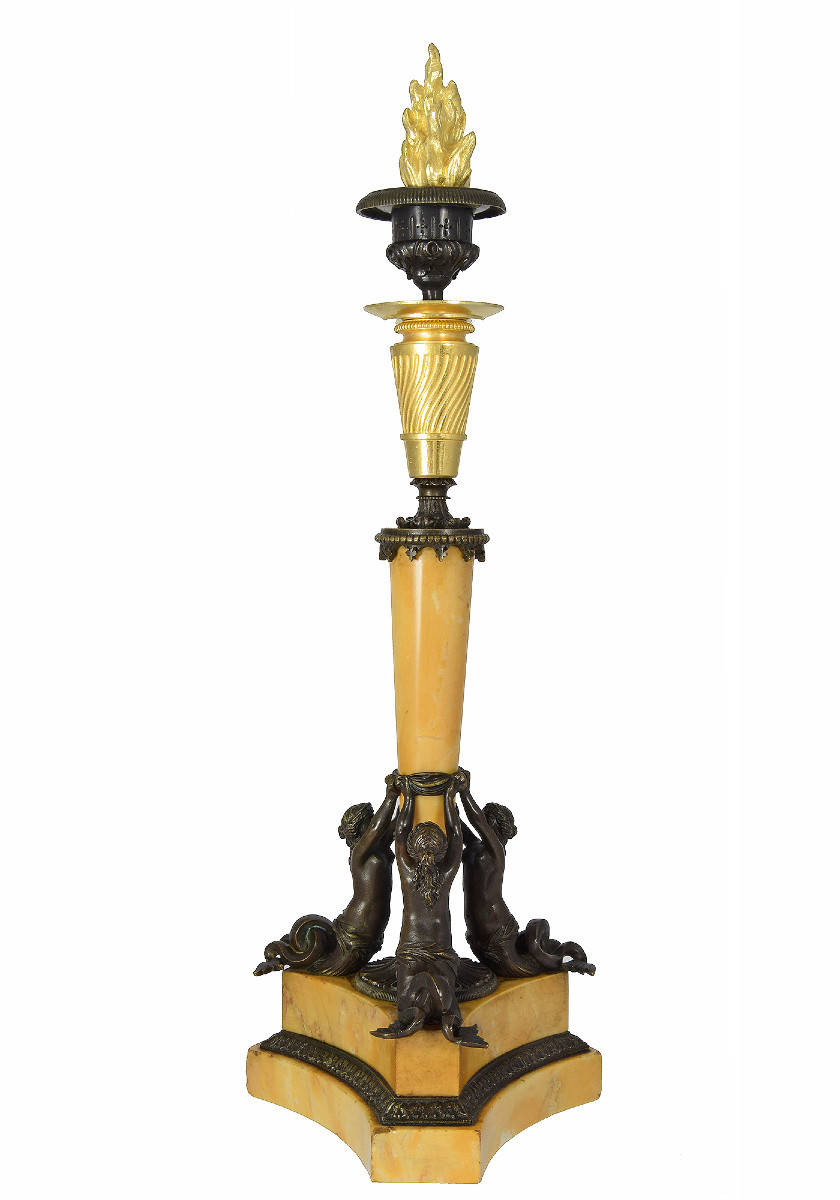 Candle Tripod With Sirens Restauration 1820