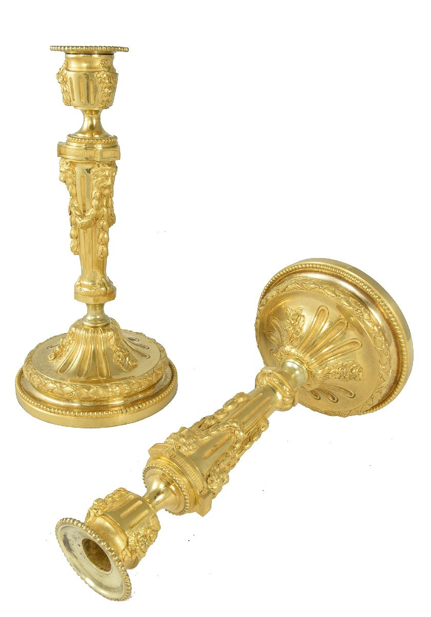Bougeoirs aux lions Napoléon III 1860-photo-4