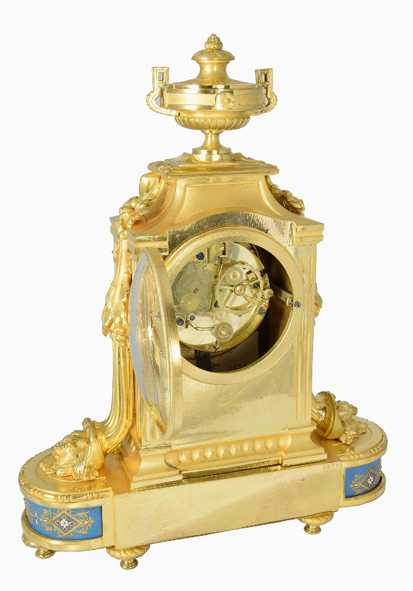 Pendule bronze et porcelaine RAINGO-FRERE PARIS 1850-photo-4