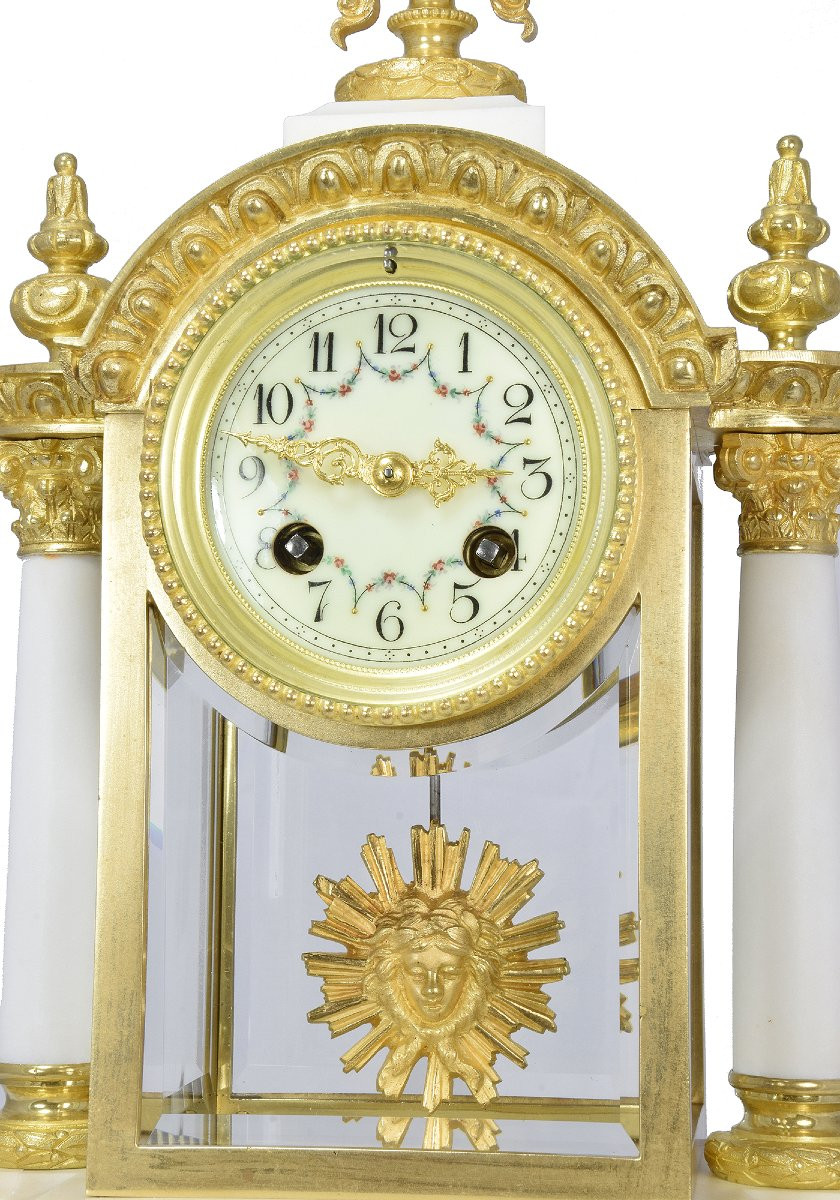 Clock Glass Bronze And Marble Watchmaker : Marti-photo-2