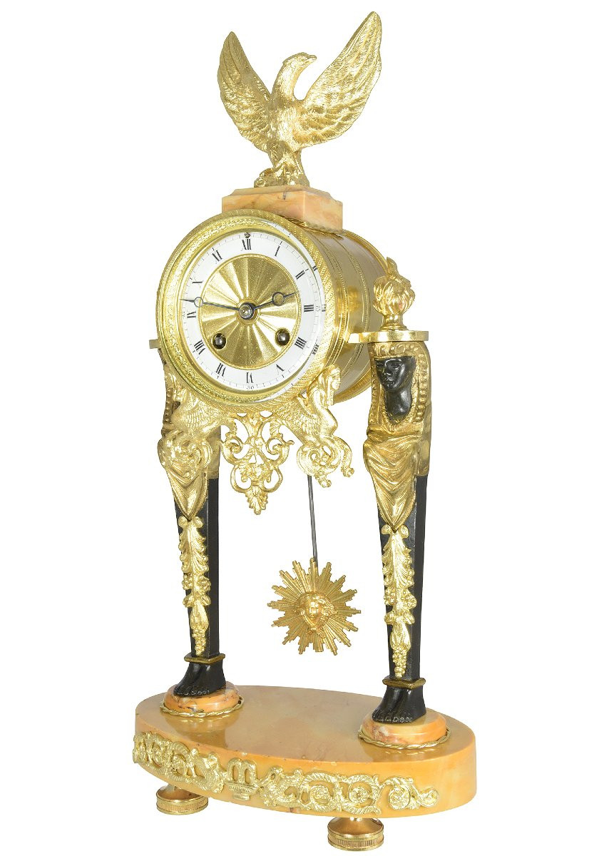 Clock Portico "return To Egypt" Empire Mougin-photo-4
