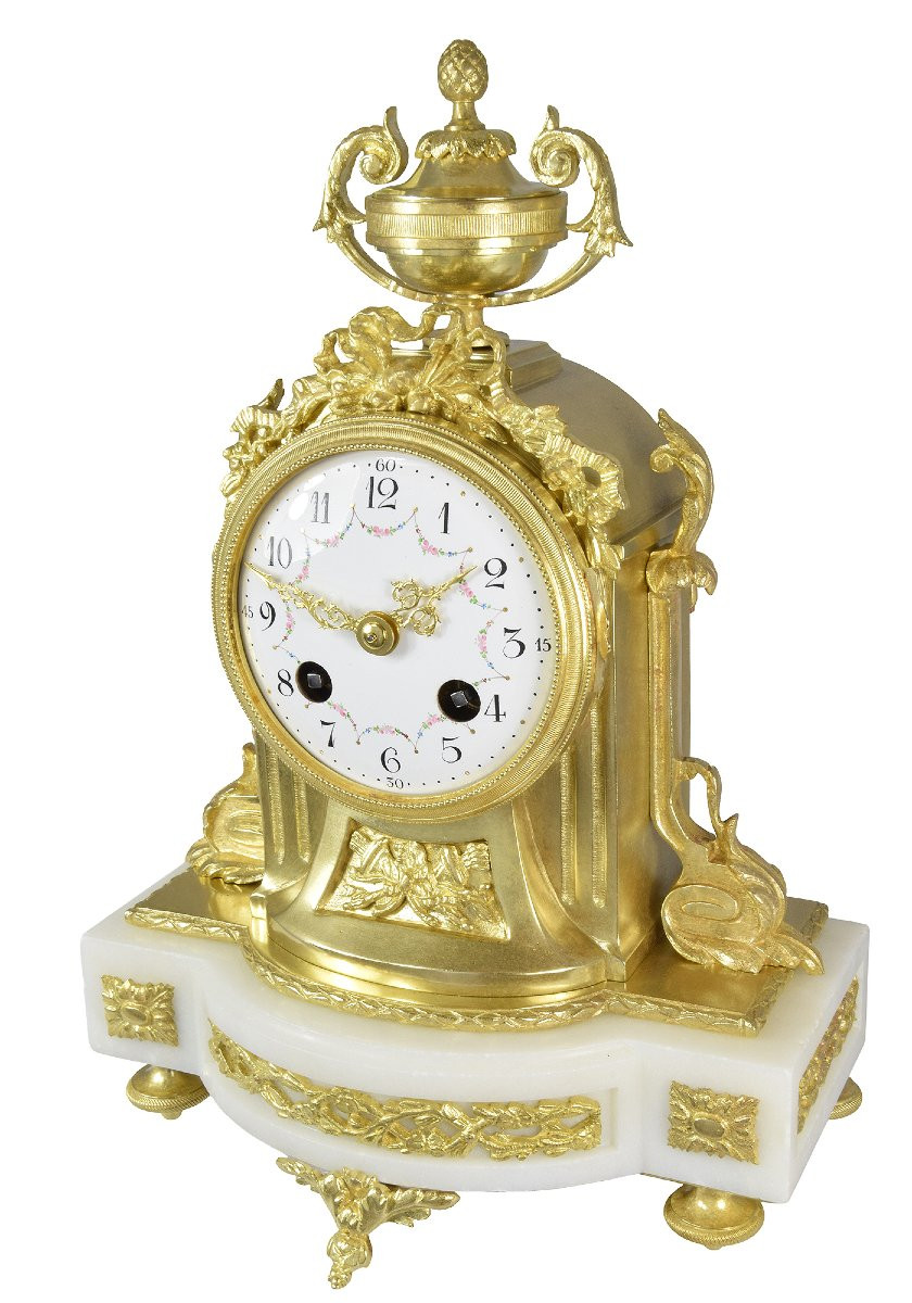 Clock In Marble And Gilded Bronze Napoléon III-photo-2