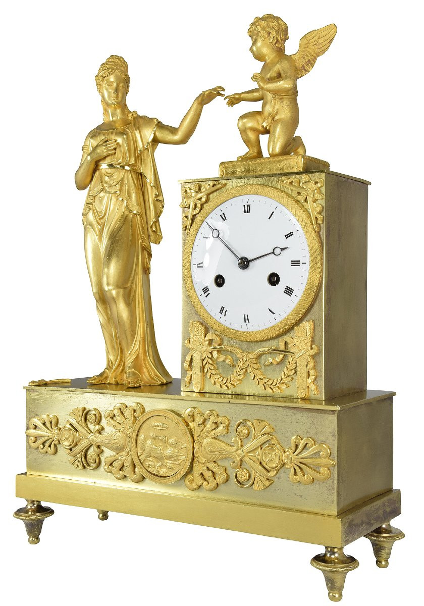 Pendule "Union de l'Amour" Epoque Empire-photo-1