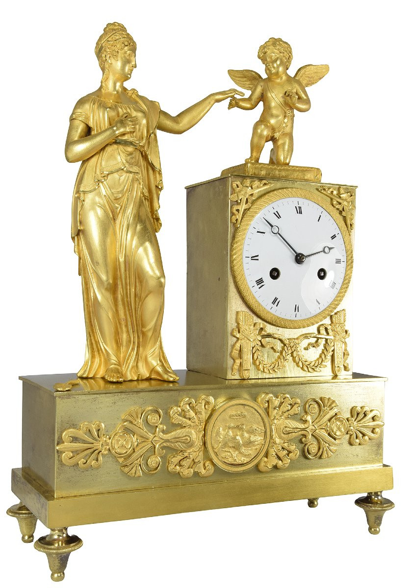 Pendule "Union de l'Amour" Epoque Empire-photo-2