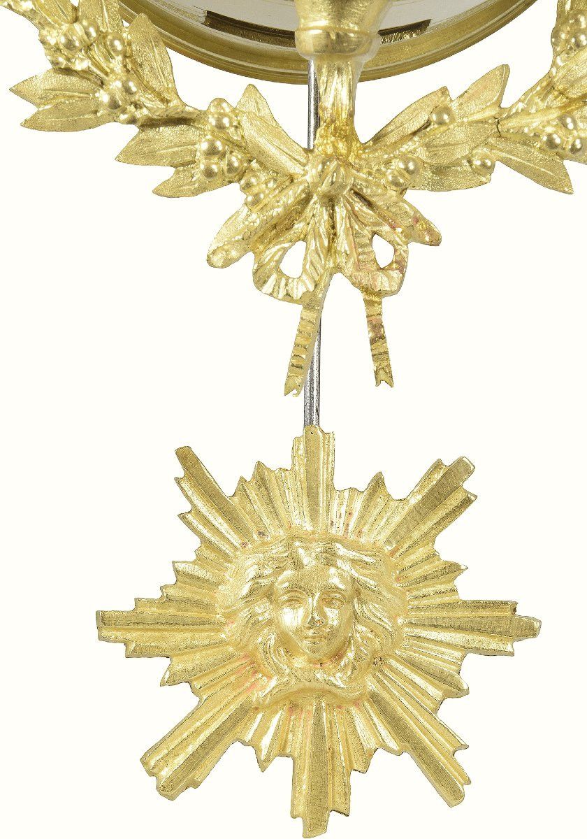 Clock Portico In Carrara Marble And Gilded Bronze Napoléon III-photo-3