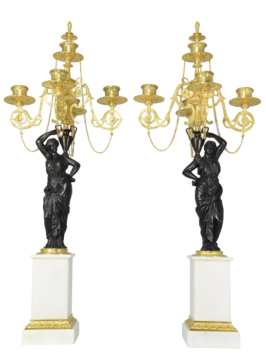 Candlesticks Vestal Napoléon III-photo-2