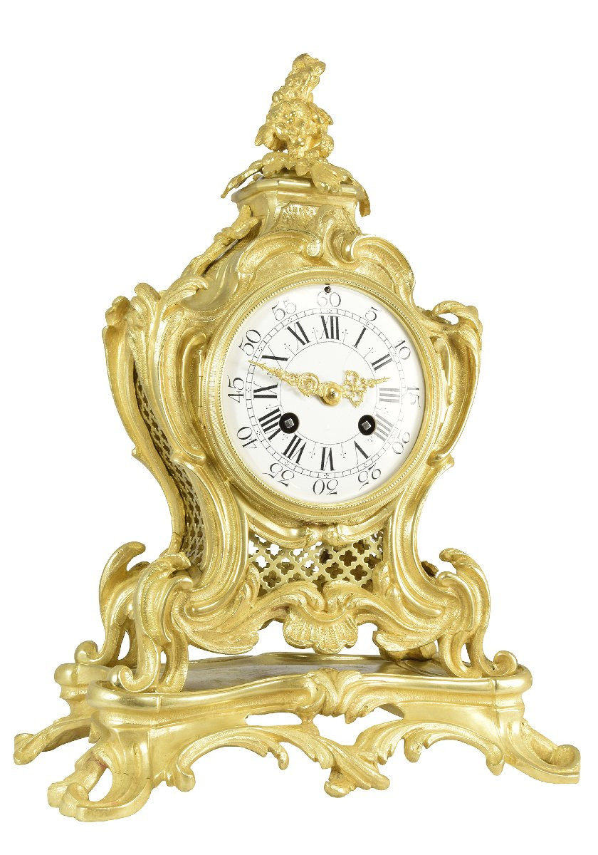 Pendule en bronze de style Louis XV-photo-2