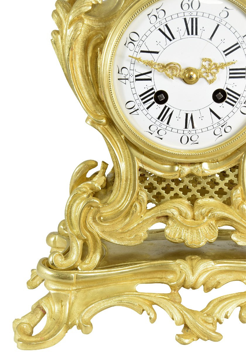Pendule en bronze de style Louis XV-photo-3