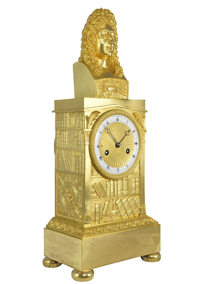 Pendule au buste de Jean Racine Charles X