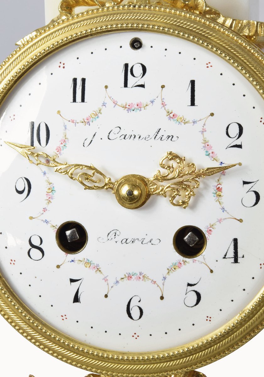 Clock Portico Carrara Marble Watchmaker : Camelin-photo-4