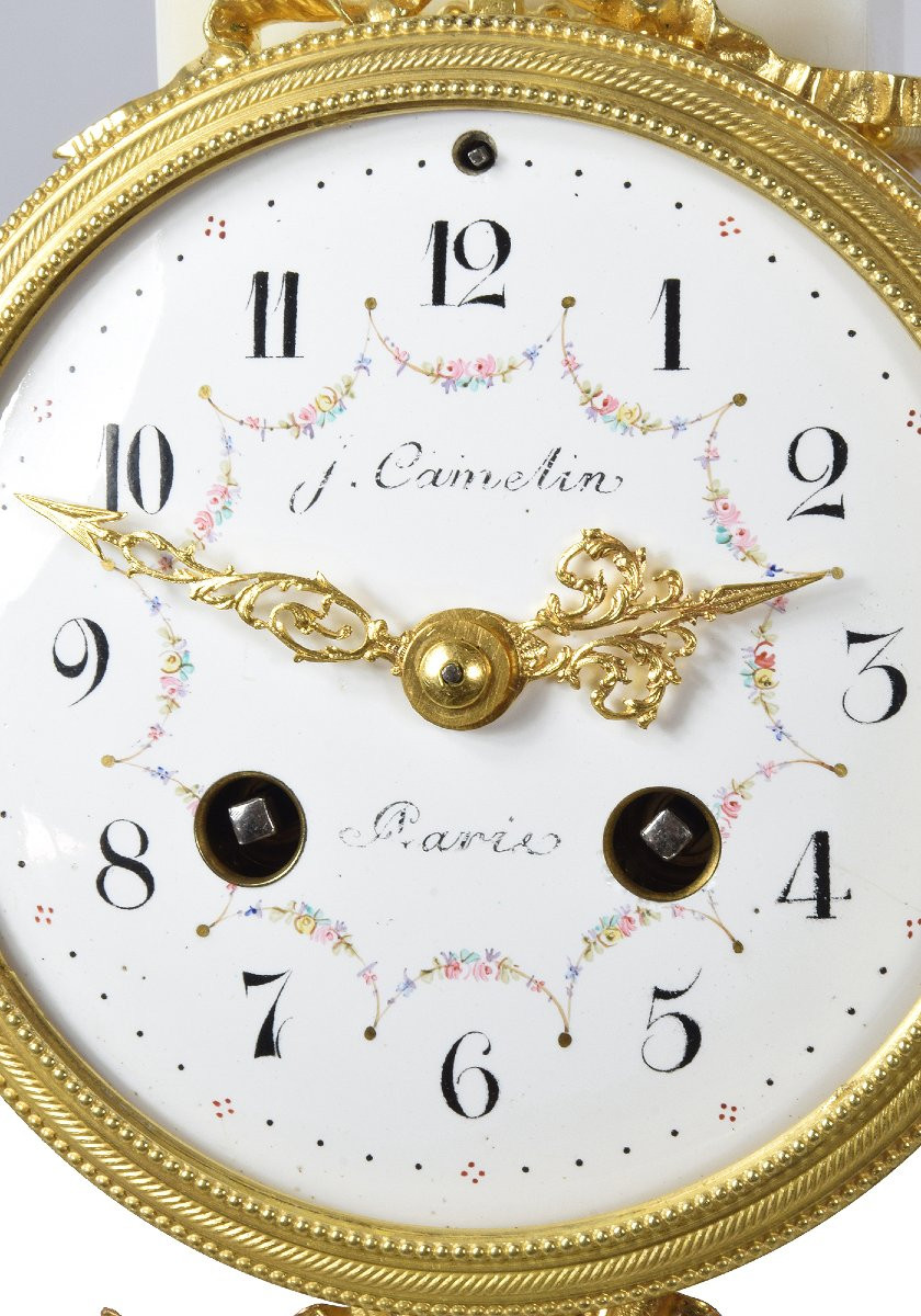 Clock Portico Carrara Marble Watchmaker : Camelin-photo-2