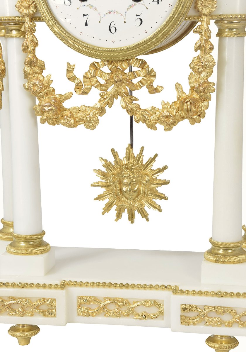 Clock Portico Carrara Marble Watchmaker : Camelin-photo-2