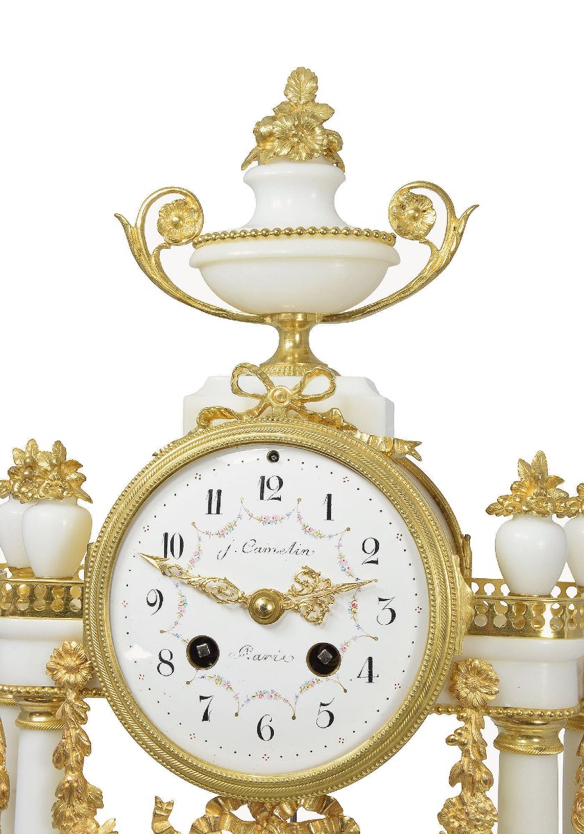 Clock Portico Carrara Marble Watchmaker : Camelin-photo-3