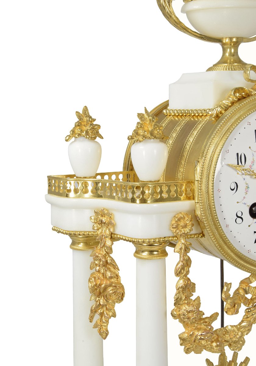 Clock Portico Carrara Marble Watchmaker : Camelin-photo-4