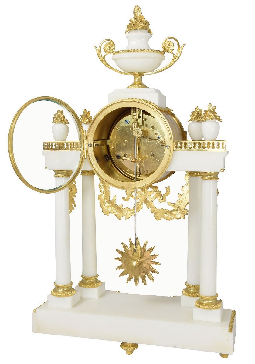 Clock Portico Carrara Marble Watchmaker : Camelin-photo-5