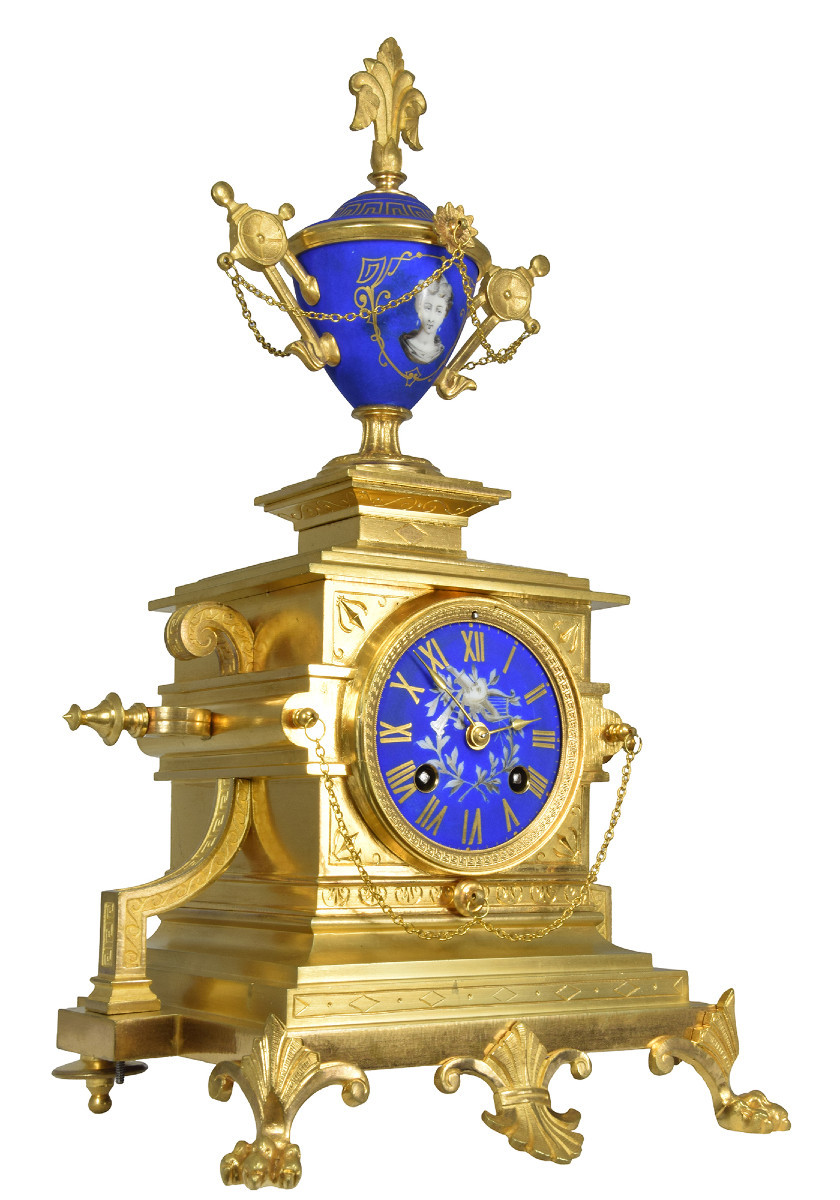 Pendule en bronze et porcelaine PALAIS ROYAL 1870