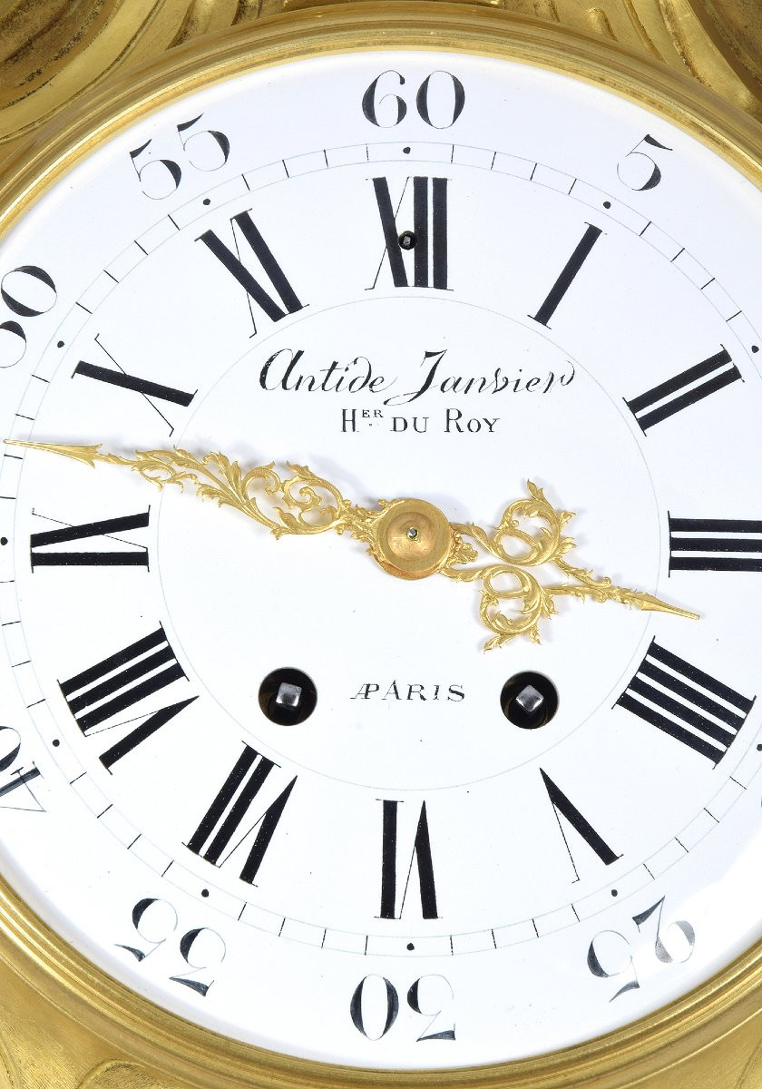  Very Large Clock Wall 75cm Bronze Style Louis XV  19th Century-photo-1