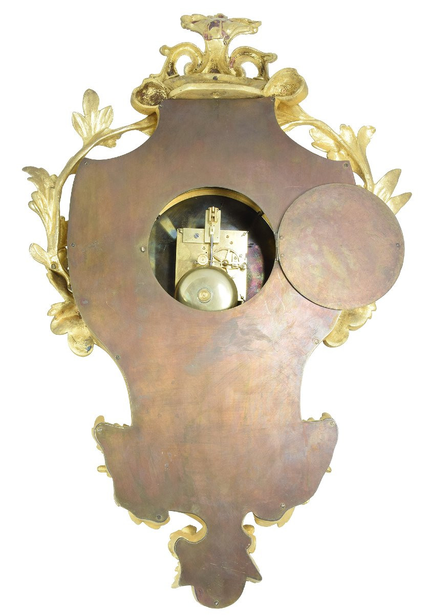  Very Large Clock Wall 75cm Bronze Style Louis XV  19th Century-photo-6