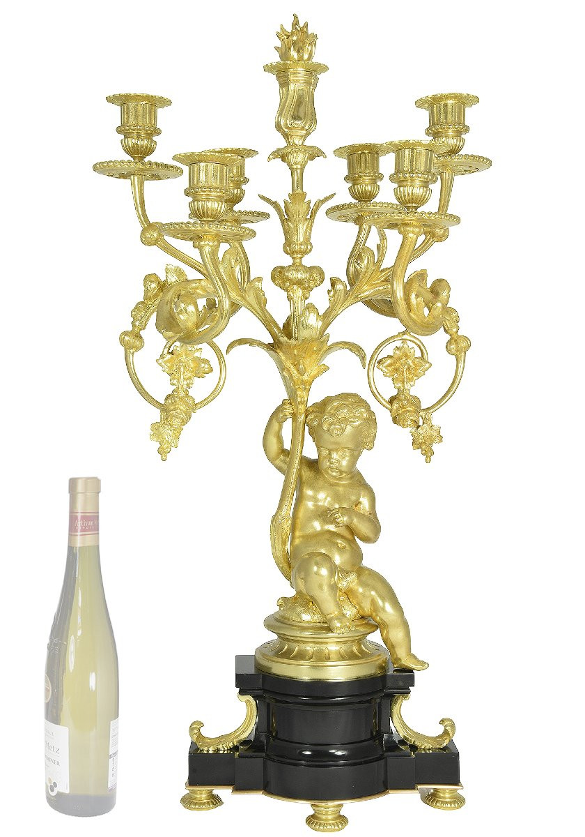 Xl Candelabra Gilt Bronze Napoléon III-photo-2