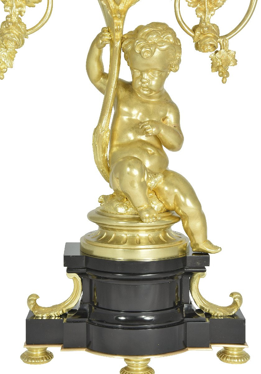 Xl Candelabra Gilt Bronze Napoléon III-photo-3