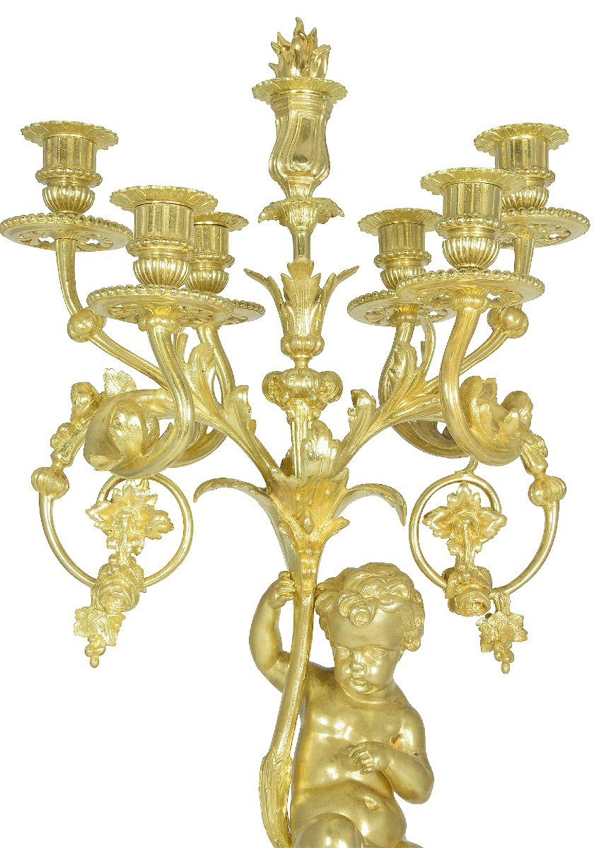 Xl Candelabra Gilt Bronze Napoléon III-photo-4