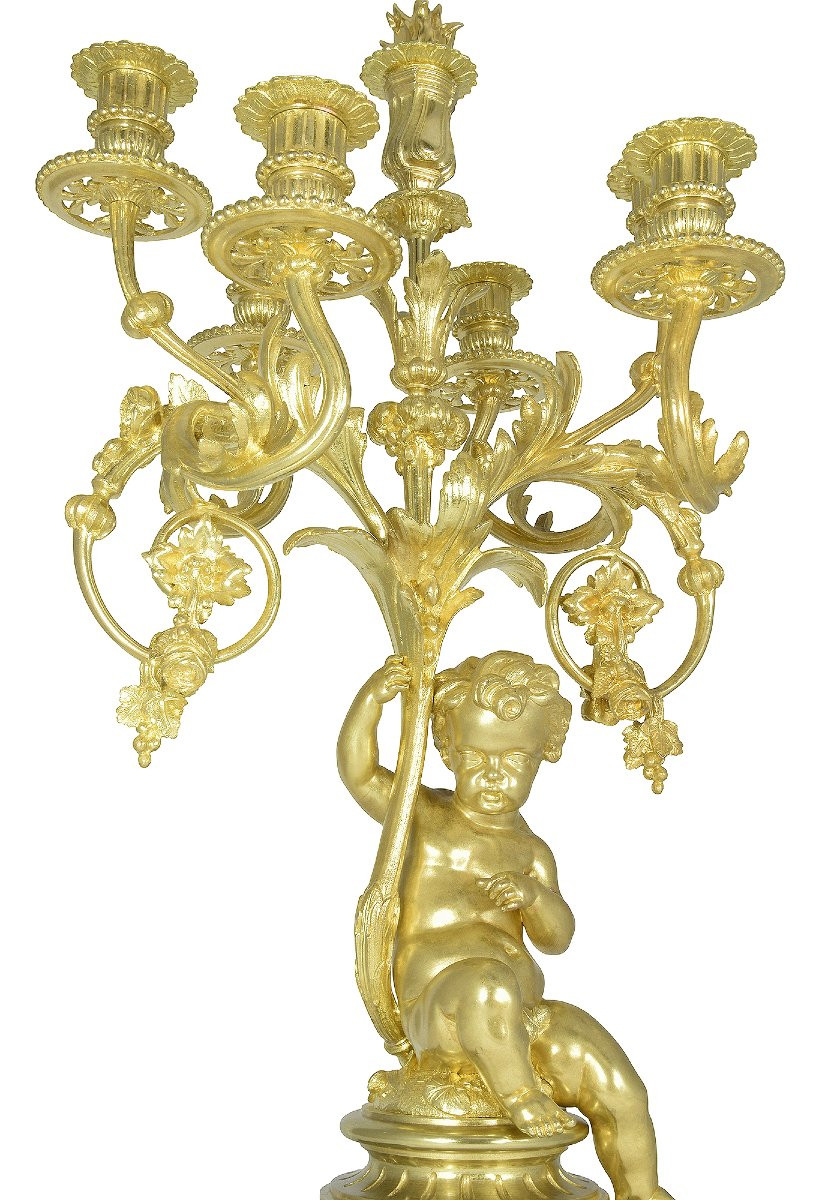 Xl Candelabra Gilt Bronze Napoléon III-photo-2