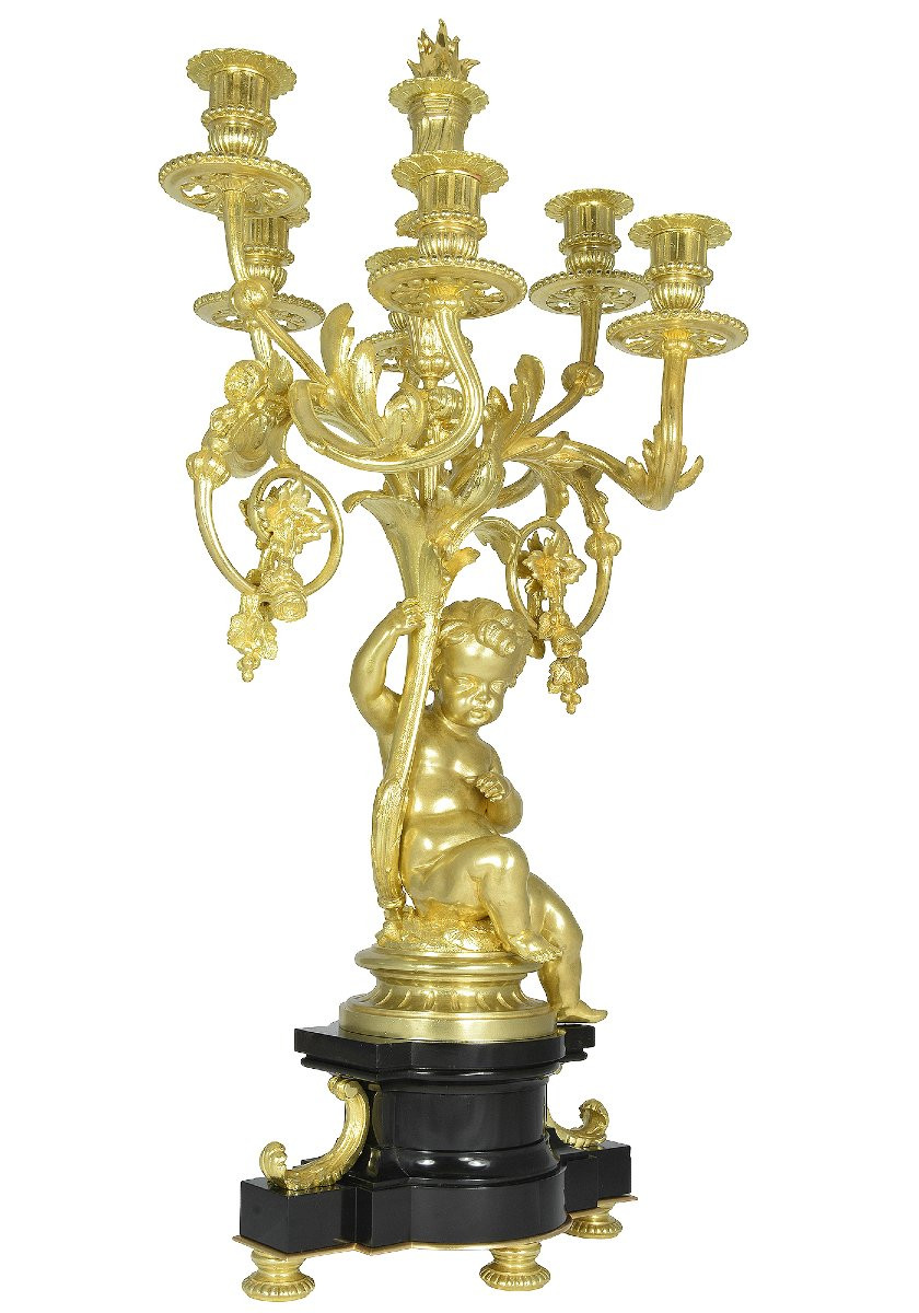 Xl Candelabra Gilt Bronze Napoléon III-photo-3