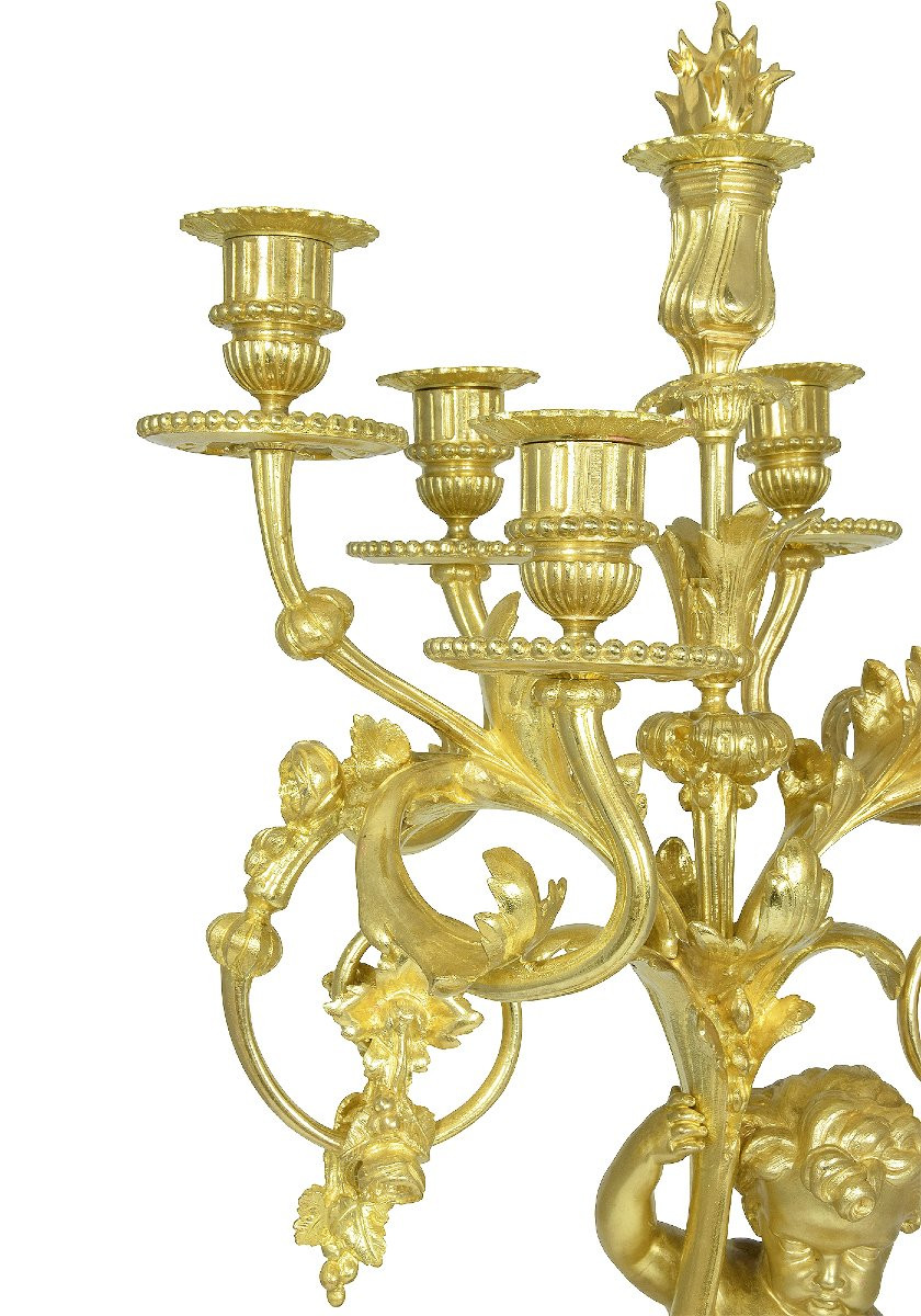 Xl Candelabra Gilt Bronze Napoléon III-photo-4